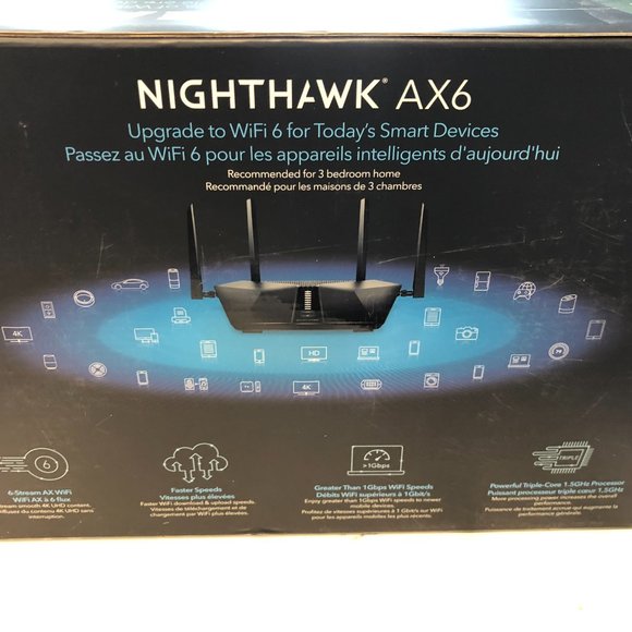 SOLD Netgear Nighthawk AX6 6-Stream AX4300 WiFi 6 Router - New - Picture 3 of 6